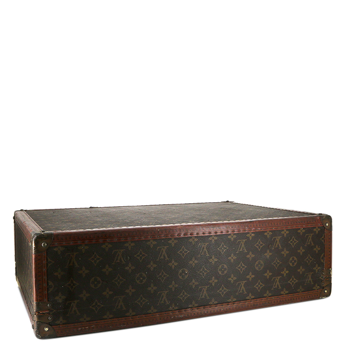 Louis Vuitton Valise Bisten 60 suitcase in monogram canvas and brown lozine (vulcanised fibre) - Detail D4