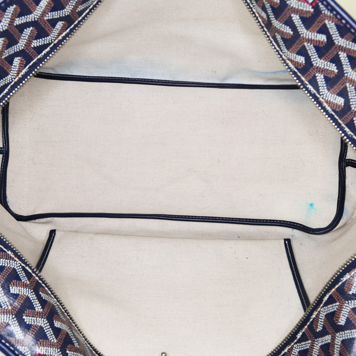 Sac cabas Goyard Artois en toile Goyardine bleu-marine et cuir bleu-marine - Detail D2