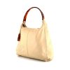 Chanel shopping bag in beige leather and brown plastic - 00pp thumbnail