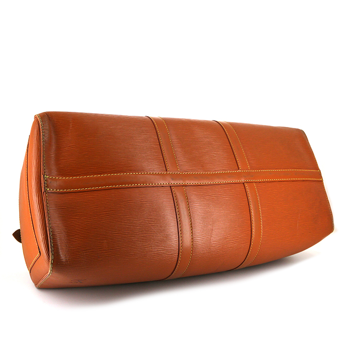 Bolsa de viaje Louis Vuitton Keepall 50 cm en cuero Epi color oro - Detail D4