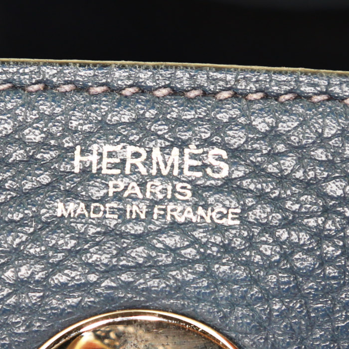 Borsa Hermes Lindy in pelle togo blu - Detail D3