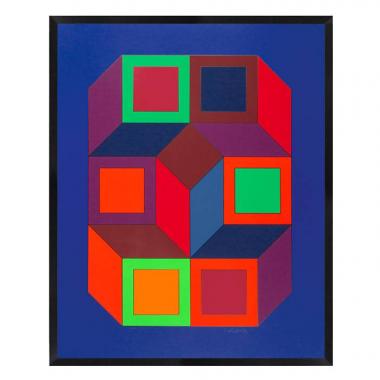 Victor Vasarely, "Xico 1", sérigraphie en couleurs sur papier, signée, numérotée et encadrée, de 1973