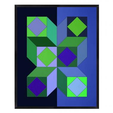 Victor Vasarely, "Xico 4", silkscreen in colors on paper, signed, numbered and framed, of 1973