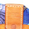 Hermès Soie Cool backpack in grey and blue silk and brown Barenia leather - Detail D3 thumbnail