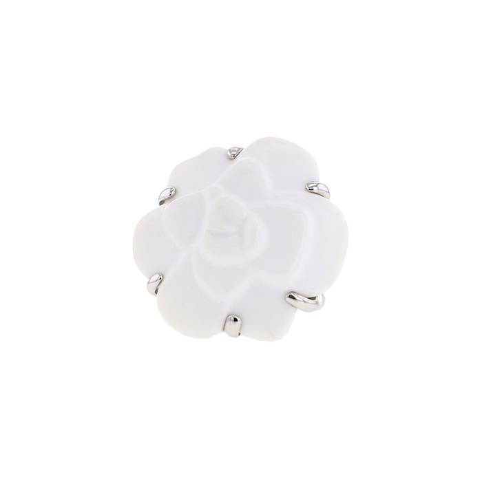Chanel Camelia large model ring in white gold and agate - 00pp