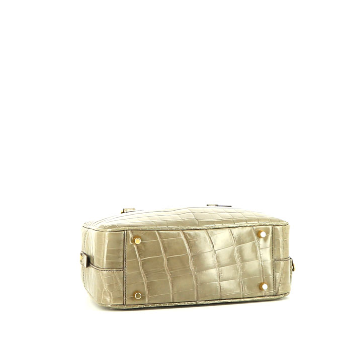 Sac à main Prada petit modèle en crocodile gris - Detail D4