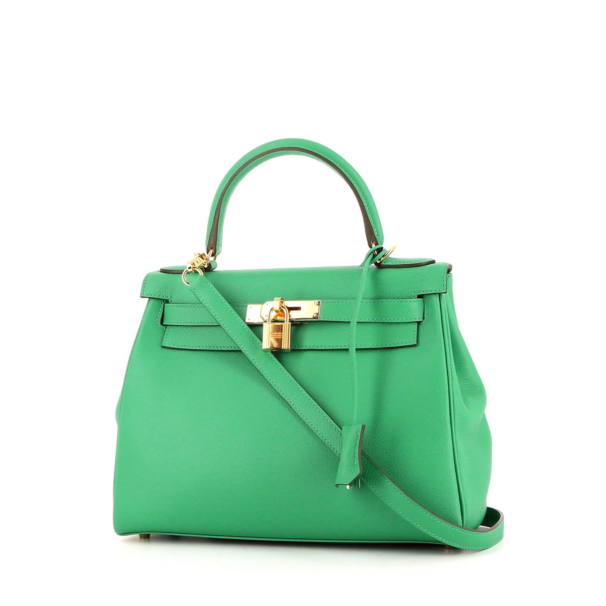 Hermès  Kelly 28 cm handbag  in green togo leather - 00pp