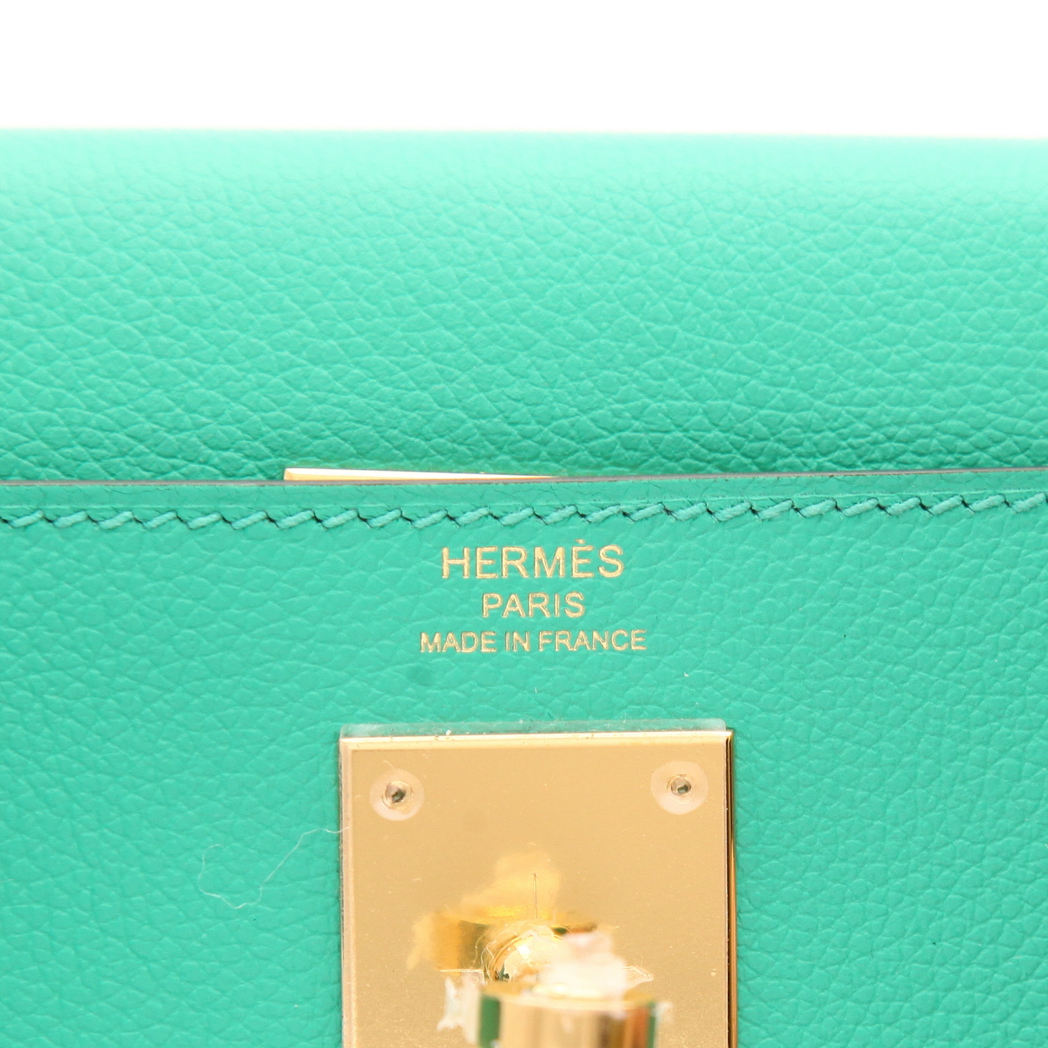 Sac à main Hermès  Kelly 28 cm en cuir togo vert - Detail D2