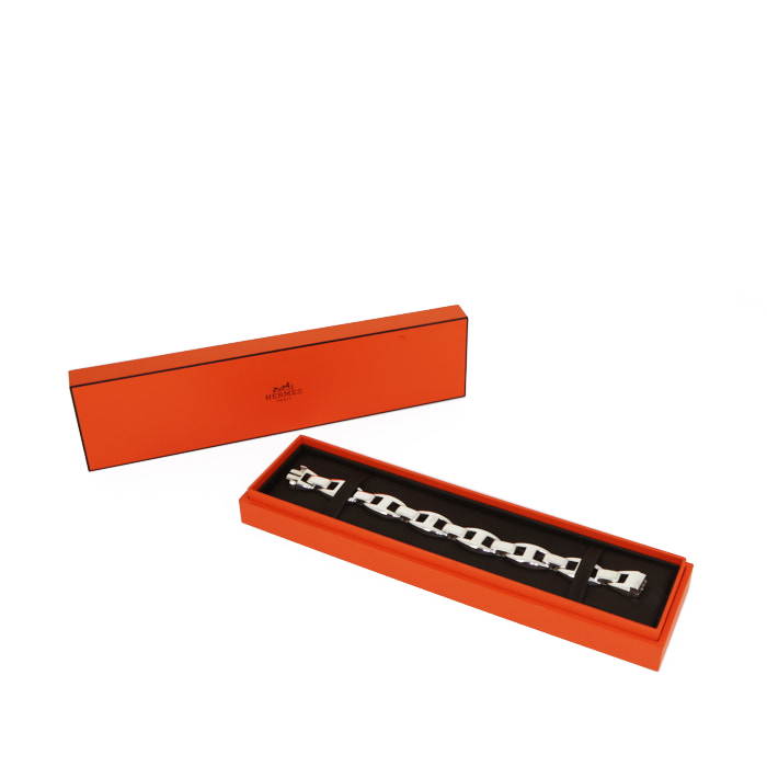 Brazalete flexible Hermès en plata - Detail D2