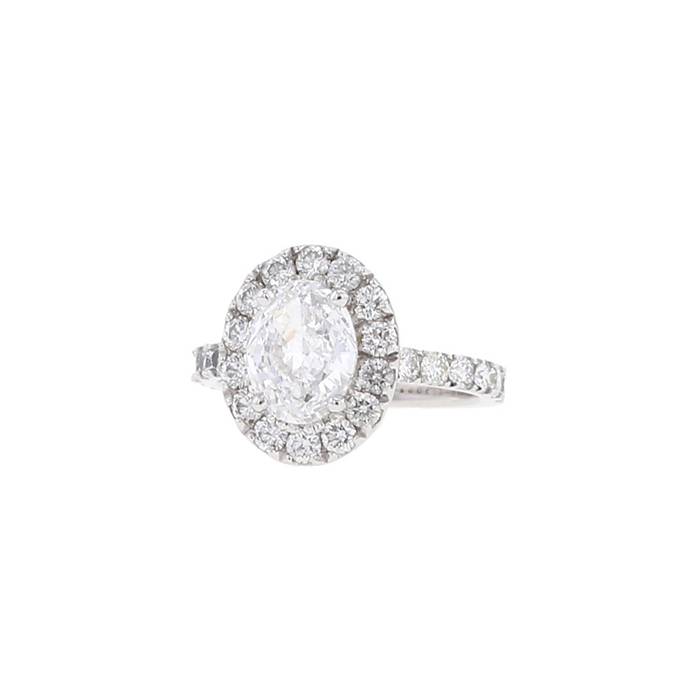 Solitaire ring,  white gold and diamonds - 00pp