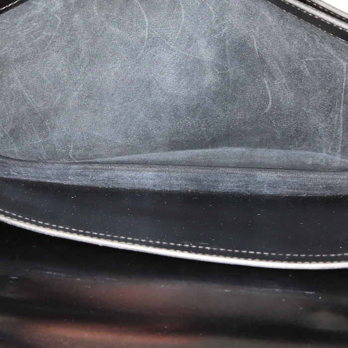 Hermès Sac à dépêches briefcase in black box leather - Detail D2