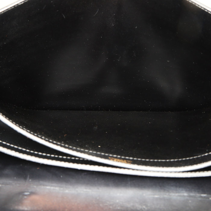 Porta-documentos Hermès Sac à dépêches en cuero box negro - Detail D3