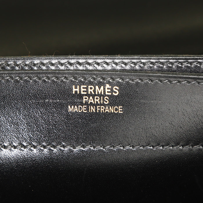 Porta-documentos Hermès Sac à dépêches en cuero box negro - Detail D4