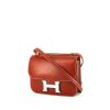 Sac bandoulière Hermes Constance mini en cuir box rouge-brique - 00pp thumbnail