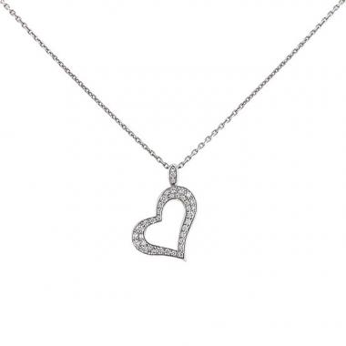 Ciondolo Piaget Coeur modello piccolo in oro bianco e diamanti