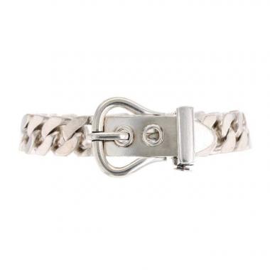 Brazalete Hermès Boucle Sellier modelo mediano en plata