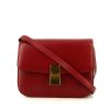 Celine Classic Box medium model  shoulder bag  in red box leather - 360 thumbnail
