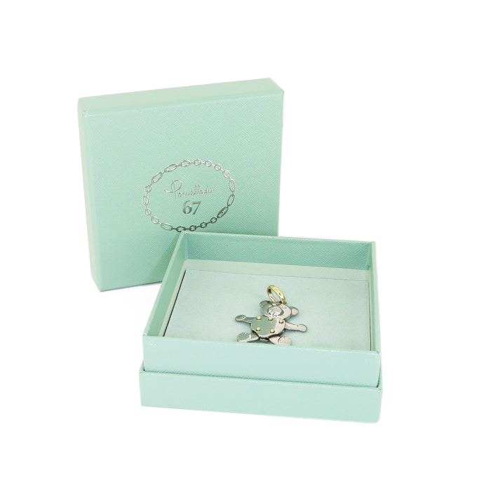 Ciondolo Pomellato Orsetto modello grande in acciaio e oro giallo - Detail D2