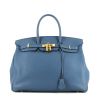 Hermes Birkin 35 cm handbag in blue leather taurillon clémence - 360 thumbnail