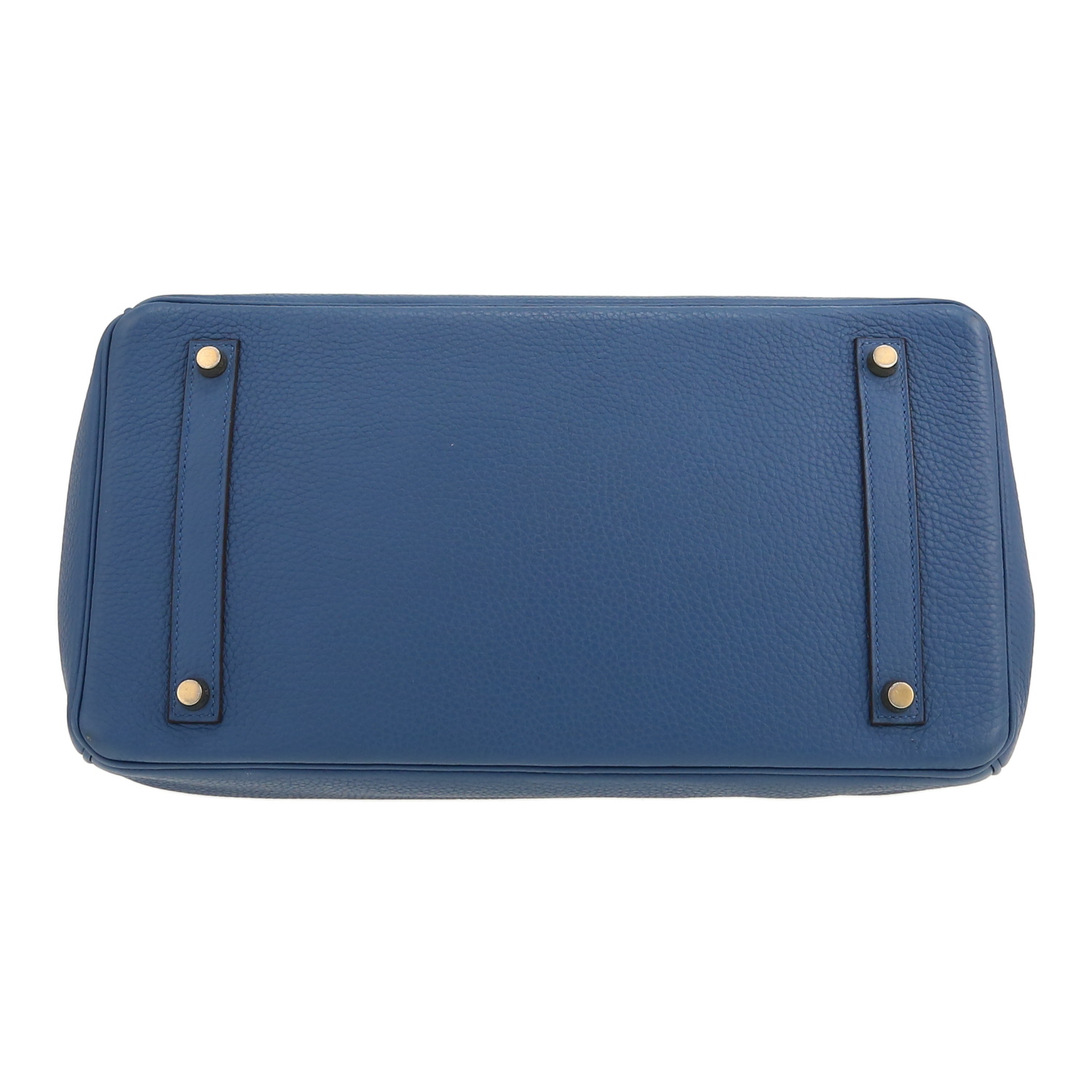 Sac à main Hermès  Birkin 35 cm en cuir taurillon clémence bleu - Detail D1