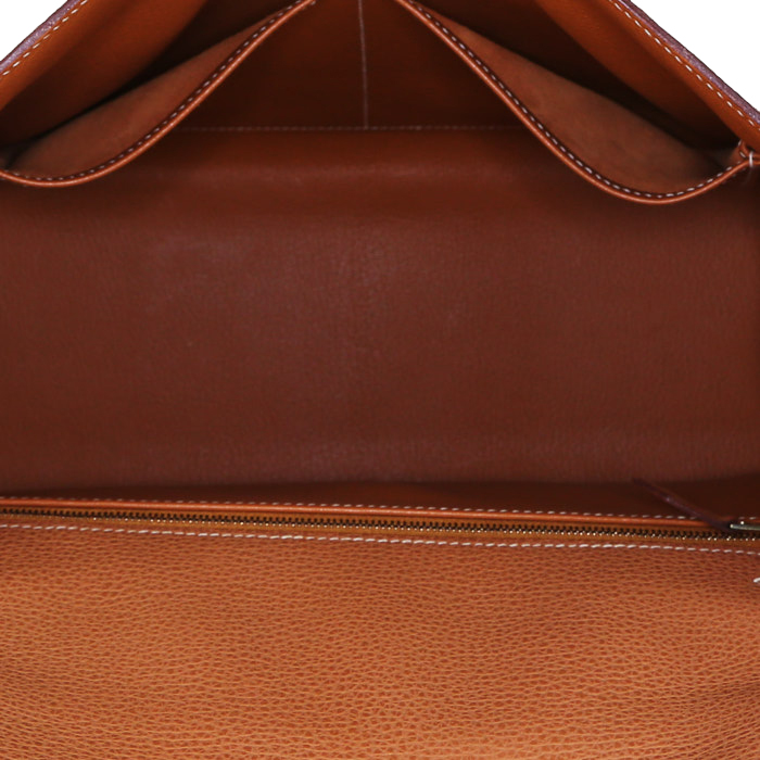Borsa Hermes Kelly 32 cm in pelle martellata color cognac - Detail D3