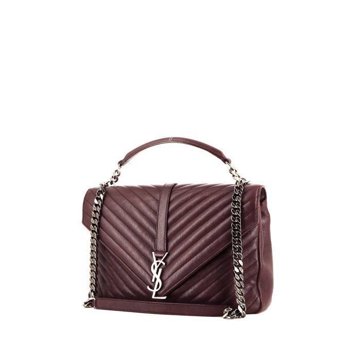 Yves Saint Laurent Fuchsia Chevron Quilted Leather Classic Baby