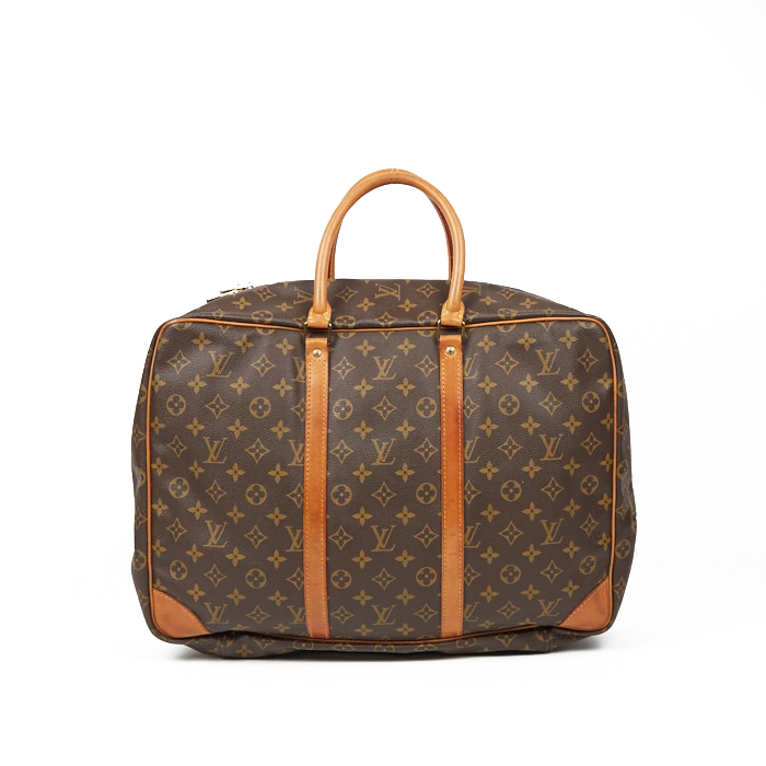 Maleta flexible Louis Vuitton Sirius 45 en lona Monogram marrón y cuero natural - Detail D2