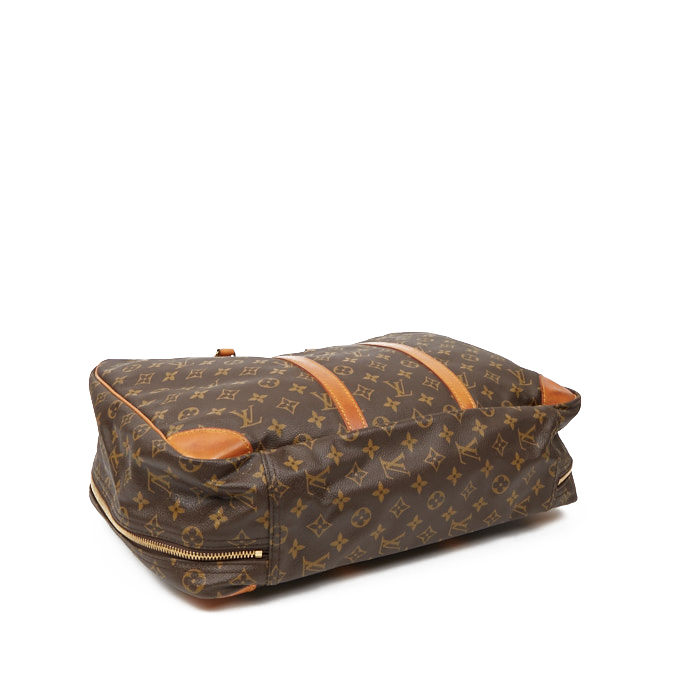 Louis Vuitton Sirius 45 soft suitcase in brown monogram canvas and natural leather - Detail D3