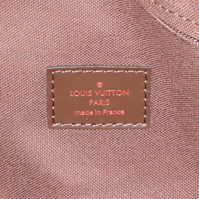 Louis Vuitton Eole travel bag in brown damier canvas and brown leather - Detail D4