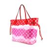 Louis Vuitton Neverfull Limited Edition Escale medium model shopping bag in red, pink and white shading monogram canvas and red leather - 00pp thumbnail