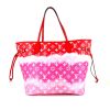 Louis Vuitton Neverfull Limited Edition Escale medium model shopping bag in red, pink and white shading monogram canvas and red leather - 360 thumbnail