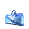 Bolso de fin de semana Louis Vuitton Keepall Editions Limitées en lona Monogram azul claro y blanca y cuero azul - 00pp thumbnail