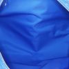 Sac de week end Louis Vuitton Keepall Editions Limitées en toile monogram bleu-ciel et blanche et cuir bleu - Detail D3 thumbnail