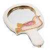 Mithé Espelt, "Mésange" hand mirror, in embossed and enameled earthenware, crystallized glass and gold, model from the 1950's - 00pp thumbnail