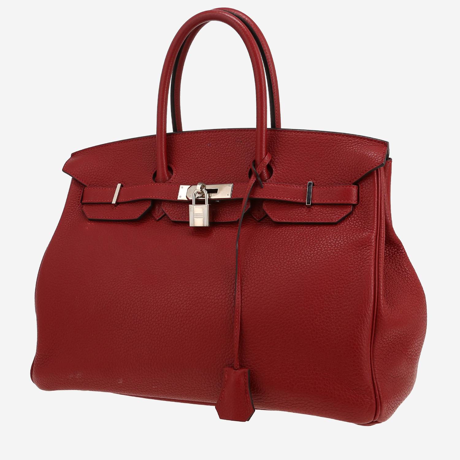 Sac à main Hermes Birkin 35 cm en cuir togo rouge