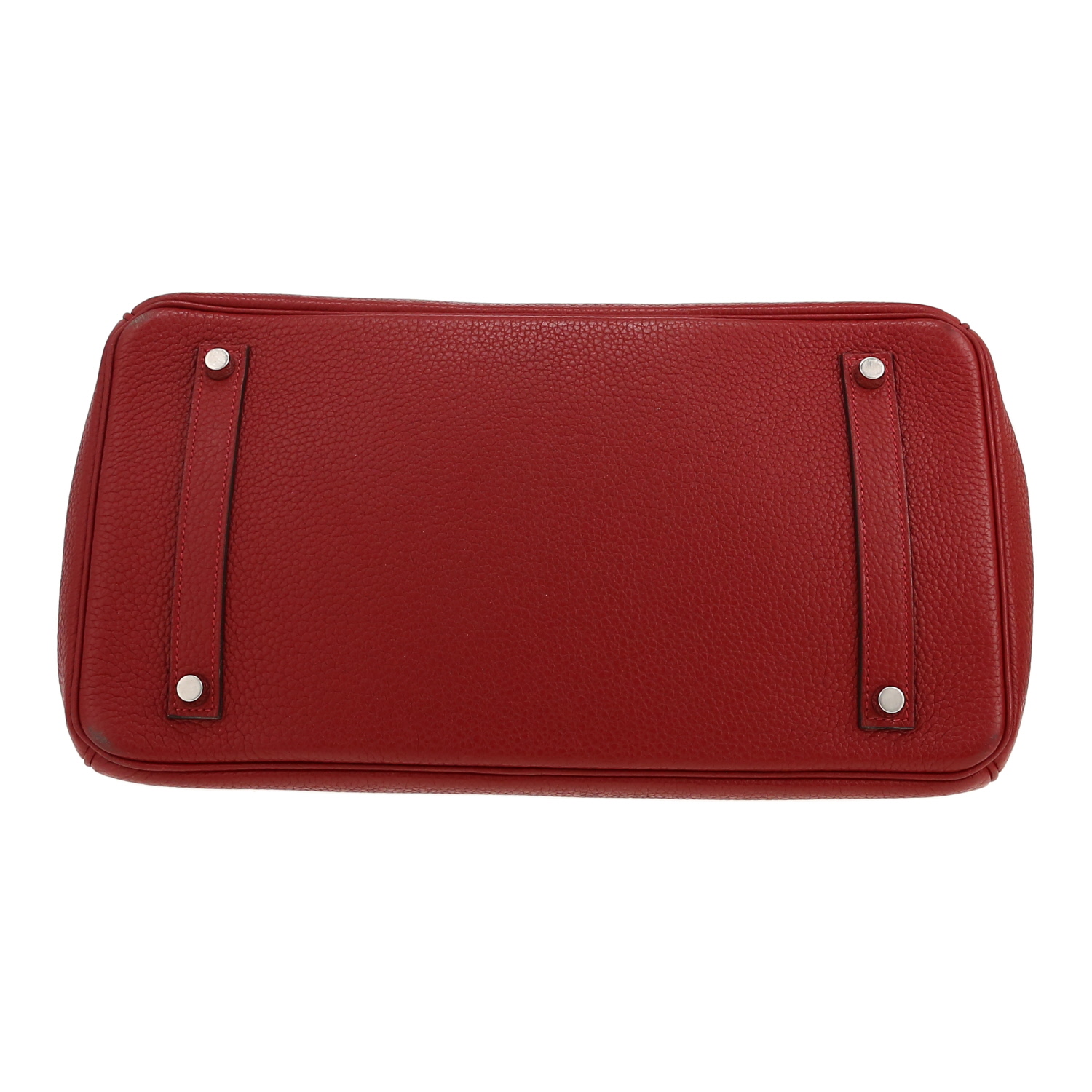 Sac à main Hermes Birkin 35 cm en cuir togo rouge - Detail D1