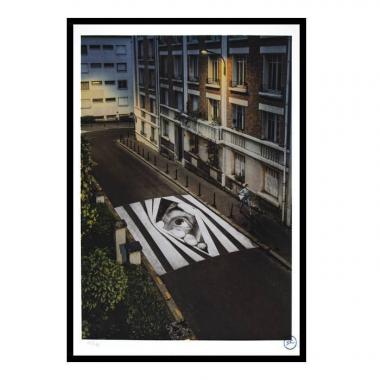 JR (Né en 1983), Finding Hope, night view, Paris, France - 2020