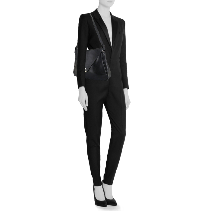 Bolso de mano Hermes Christine en cuero negro - Detail D1
