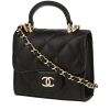 Bolso bandolera Chanel  Top Handle mini  en cuero acolchado negro - 00pp thumbnail