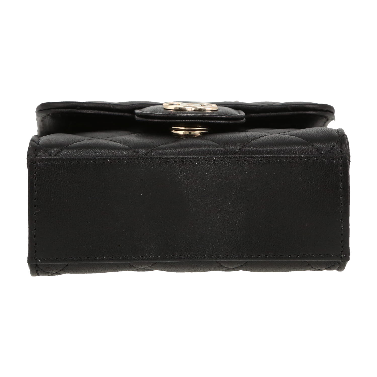 Borsa a tracolla Chanel  Top Handle mini  in pelle trapuntata nera - Detail D1