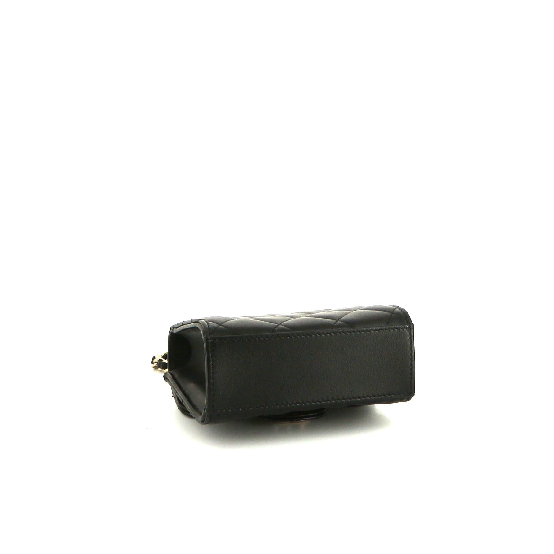 Borsa a tracolla Chanel  Top Handle mini  in pelle trapuntata nera - Detail D4