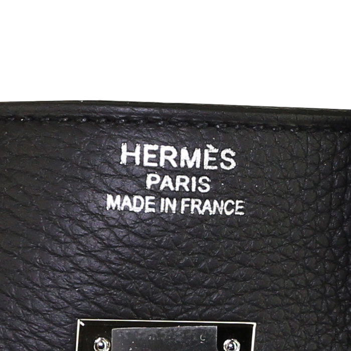 Hermes Birkin 35 cm handbag in black togo leather - Detail D3