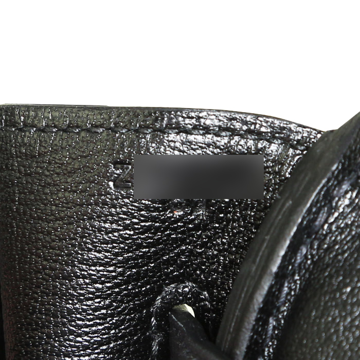 Hermes Birkin 35 cm handbag in black togo leather - Detail D4
