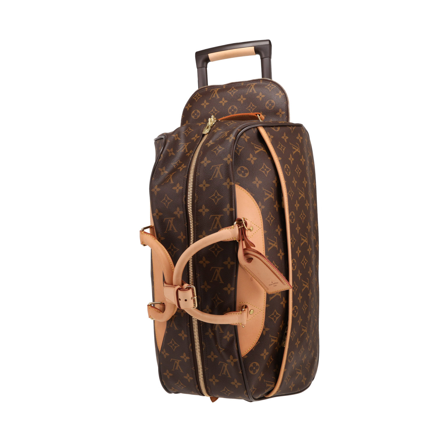 Louis Vuitton  Eole travel bag  monogram canvas  and natural leather - Detail D4