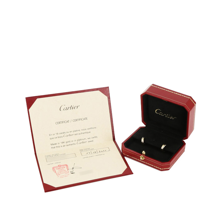 Paire de boucles d'oreilles Cartier Trinity petit modèle en 3 ors - Detail D2