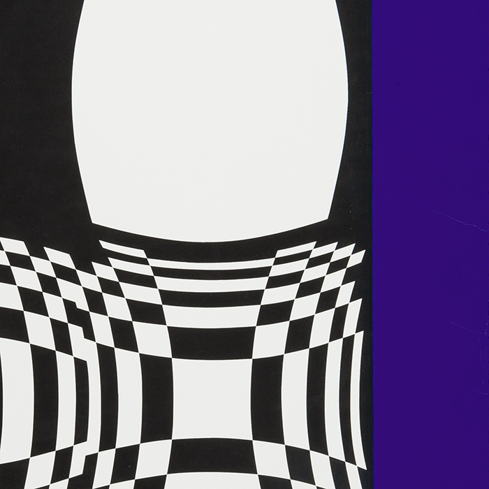 Victor Vasarely, "Japet BW/Blue", silkscreen in colors on paper, signed and numbered, of 1989 - Detail D1
