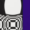 Victor Vasarely, "Japet BW/Blue", silkscreen in colors on paper, signed and numbered, of 1989 - Detail D1 thumbnail