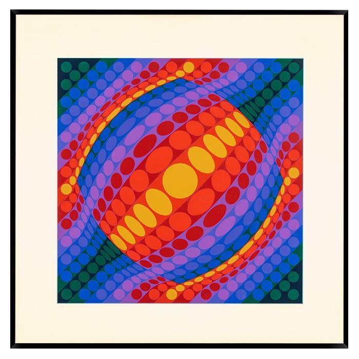 Victor Vasarely, "Planeta", sérigraphie en couleurs sur papier, signée et numérotée, de 1979 - 00pp