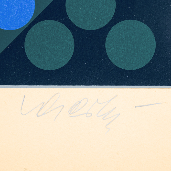 Victor Vasarely, "Planeta", sérigraphie en couleurs sur papier, signée et numérotée, de 1979 - Detail D2