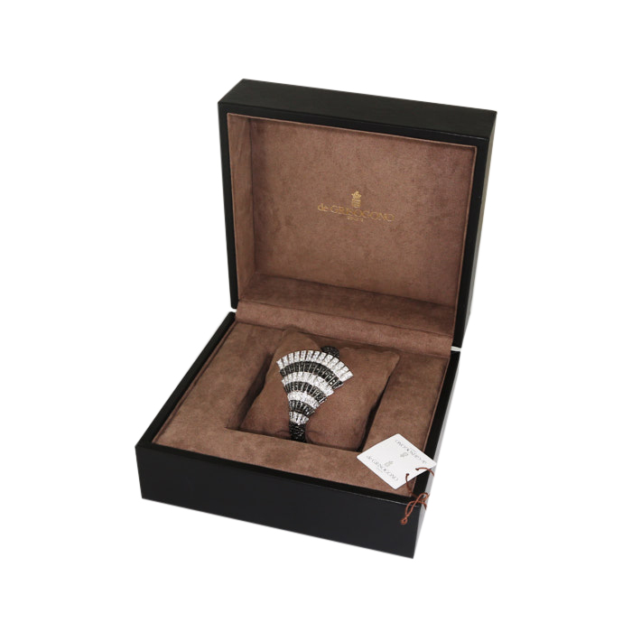 Bracciale mobile De Grisogono Ventaglio in oro bianco, diamanti e diamanti neri - Detail D2